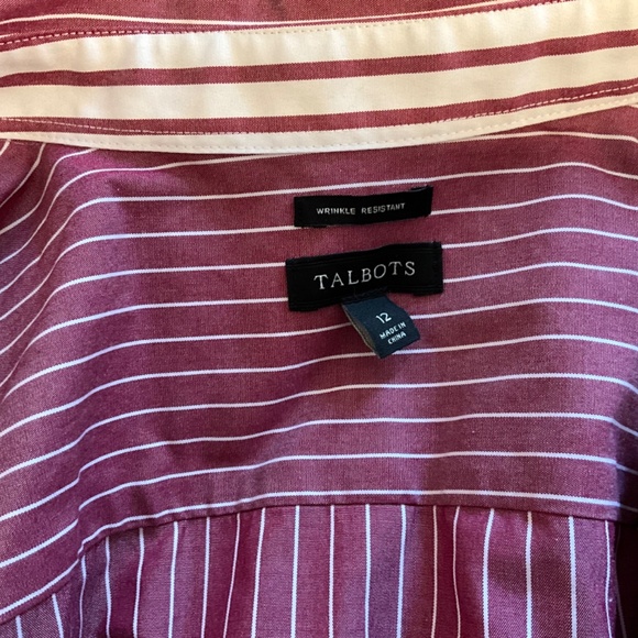 Talbots Striped Purple/Red and White Blouse - Picture 5 of 5